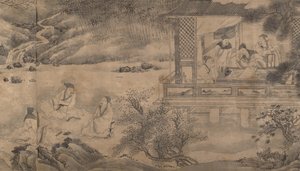Digtere samles i orkidépavillonen, dateret 1607. af Qian Gong