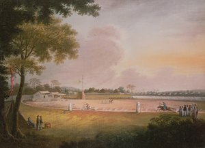 En bueskydningsturnering ved en militærlejr, ca. 1850 af Qing Dynasty Chinese School