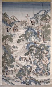 Gatherings of Groups Immortals, ca. 1800 (tekstil) af Qing Dynasty Chinese School