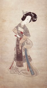 Lady of China, af Ren Shyong (maleri på silke) af Qing Dynasty Chinese School