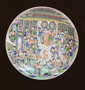 Large Famille Verte Charger, Kangxi periode (1662-1722) (porcelæn) (se også 272194)