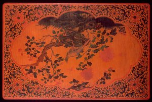 Bordplade, Kangxi periode (1662-1722) (lakeret træ & hamp klud) (se også 272135)