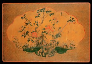 Bordplade, Kangxi periode (1662-1722) (lakeret træ og hamp klæde) (se også 272133)