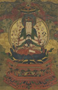 Tusindarmede Guanyin (blæk, farve og guld på silke)