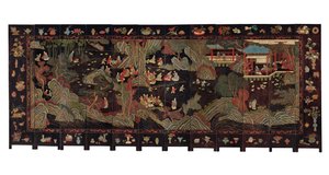 Tolvfoldet coromandelskærm, 1700-tallet af Qing Dynasty Chinese School