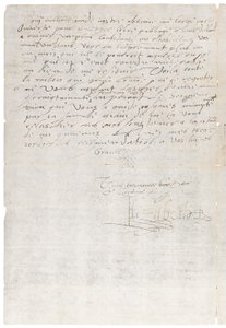 Brev på fransk fra Elizabeth I af England til Henrik af Navarra, senere Henrik IV af Frankrig, ca. 1585 af Queen Elizabeth I of England and