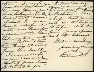 Brev fra dronning Victoria til Mary Augusta Gordon, Windsor Castle, 16. marts 1885