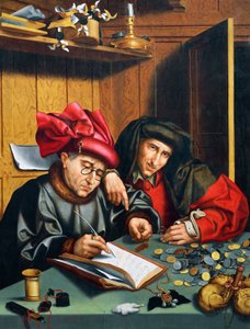 Pengeudlånere, omkring 1515, af Quinten Metsys (1466-1530), Holland