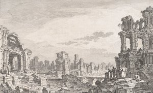 Ruines de Cumes, 1700-tallet. af Quentin Pierre Chedel