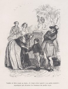 Han rejste sig som de små havmonstre, der pryder springvandene. fra den lille elendighed..., 1843. af Quichon
