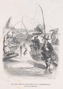 Det rislende vand ser ud til at håne vores ulykke. fra The Little Miserie of Human L..., 1843. af Quichon