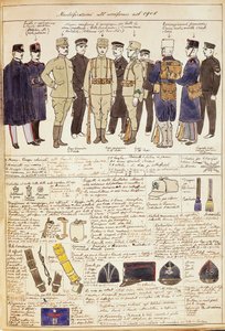 Uniforme variationer af Kongeriget Italien, farveplade af Quinto Cenni af Quinto Cenni