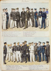 Uniformer fra Royal Navy of Kingdom of Italy, farveplade af Quinto Cenni