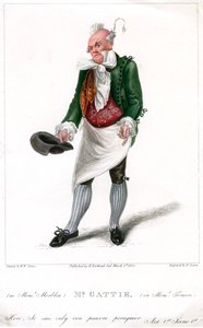 Mr Gattie som Monsieur Morbleu i Monsieur Tonson, 1822. af R. Cooper