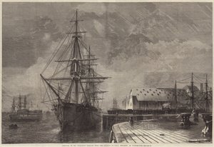 Fjernelse af hr. Peabodys rester fra jernbanen til HMS Monarch i Portsmouth