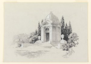 Gengivelse af et mausoleum af R. E.