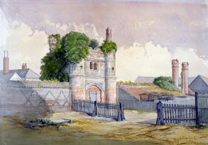 Udsigt over Beckingham Hall nær Witham, Essex, 1869. af R Nightingale