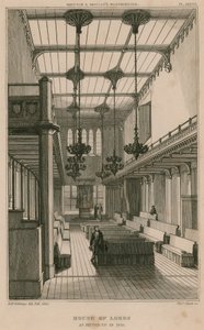 House of Lords, Westminster, London, som indrettet i 1835 af R. W. Billings