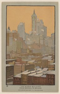 Singer Building fra Brooklyn Bridge af Rachael Robinson Elmer