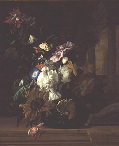 Vase med blomster af Rachel Ruysch