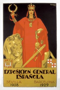 Exposicion General Espanola, Sevilla 1928 - Barcelona 1929 (plakat) af Rafael de Penagos