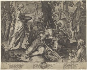 Vestal-jomfruen Tuccia bærer vand i et dørslag for at bevise sin uskyld af Raffaello Guidi