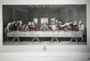 Gravering lavet for at markere 5-årsdagen for Leonardo da Vincis sidste nadver i Santa Maria delle Grazie, Milano af Raffaello Sanzio Morghen