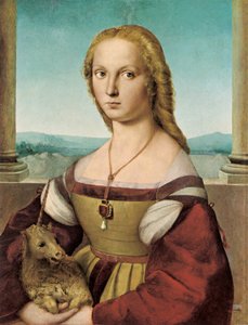 Portræt af en ung dame med en enhjørning, 1505-1506 af Raffaello Sanzio Raphael