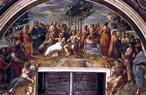 Parnassus, fra Stanza delle Segnatura, 1510-1511 af Raffaello Sanzio Raphael