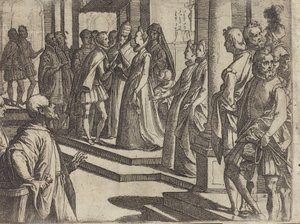 Trolovelsen af Margaret af Østrig til Filip III, konge af Spanien [verso] af Raffaello Schiaminossi