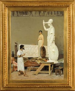 Phidias arbejder på sin statue af Minerva, 1869.