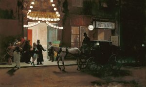 Leaving the Masqued Ball - Madrazo y Garreta, Raimundo de (1841-1920) - ca 1885 - Olie på træ - 49x80,5 - Museo Carmen Thyssen, Malaga af Raimundo de Madrazo y Garreta