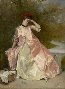 Kvinde med en picnickurv, ca. 1890 af Raimundo de Madrazo y Garreta