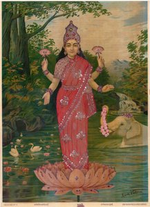 Lakshmi Embellished, af Ravi Varma Press, rediger af Raja Ravi Varma