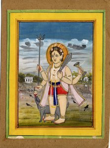 En stående figur af Bhairava, en form af Śiva. af Rajasthan School