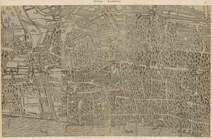 Civitas Londinium, fra den originale undersøgelse i Guildhall Library, fra dronning Elizabeths regeringstid