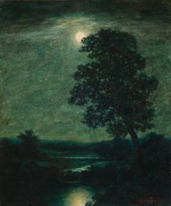 Måneskin 1883 (Olie på lærred) af Ralph Albert Blakelock