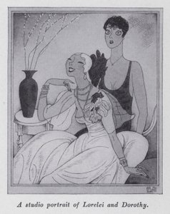 Illustration til "But Gentlemen Marry Brunettes" af Anita Loos (litho) af Ralph Barton