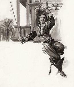 Douglas Fairbanks (gouache på papir) af Ralph Bruce