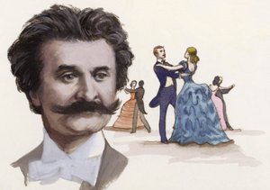 Johann Strauss den yngre (gouache på papir)