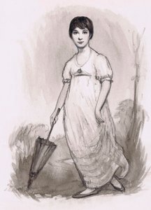 Den unge Jane Austen (blyant og akvarel) af Ralph Bruce