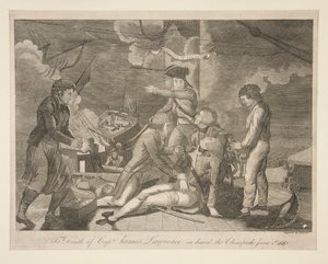 Kaptajn James Lawrences død om bord på Chesapeake, 1. juni 1813 af Ralph Rawdon