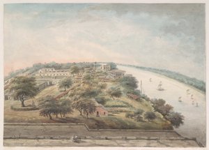 Fugleperspektiv fra oven Opium Godown ved Patna