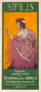 Syfilis (plakat) - Værk af Ramon Casas (1866-1932) - 1900 - Farvelitografi - 80x34,3 - Cataloniens nationale kunstmuseum, Barcelona af Ramón Casas