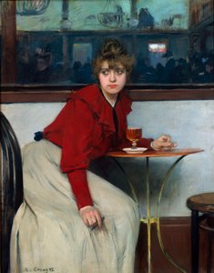 På Moulin de la Galette eller La Madeleine. Maleri af Ramon Casas i Carbo (1866-1932)