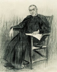 Portræt af den catalanske digter Jacint Verdaguer (1845-1902) (tegning) af Ramon Casas i Carbo