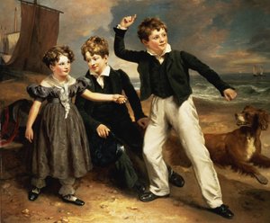 Et gruppeportræt af Robert, James og Mary Sarah, James Greenhalghs tre børn, 1830