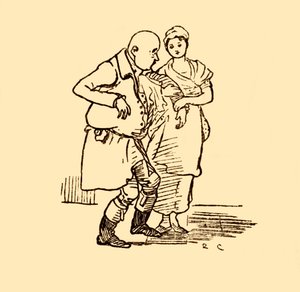 John Gilpin ankommer, hatløs og parykløs igen, 1878, c1918. af Randolph Caldecott