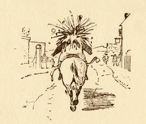John Gilpins vinflasker eksploderer, 1878, c1918. af Randolph Caldecott
