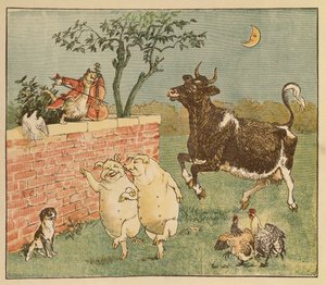 The Cat and the Fiddle and the Cow - Illustrationer fra Hey Diddle Diddle